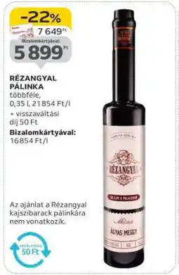 Auchan Rézangyal Pálinka ajánlat