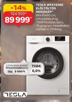 Auchan TESLA WF61030K ELÖLTÖLTŐS MOSÓGÉP ajánlat
