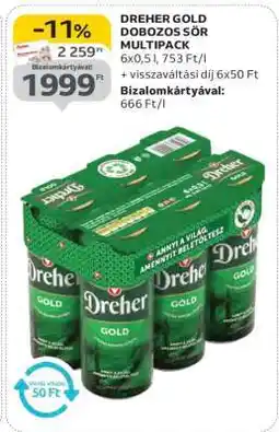 Auchan Dreher Gold dobozos sör multipack ajánlat