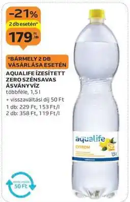 Auchan Aqualife Ízesített Zero Szénsavas Ásványvíz ajánlat