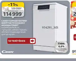 Auchan CANDY CDPH2D1047W01 BEÉPÍTHETŐ KESKENY MOSOGATGÉP ajánlat