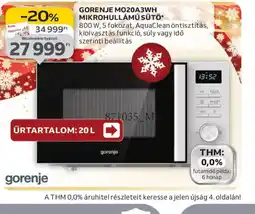 Auchan GORENJE MO20A3WH MIKROHULLÁMÚ SÜTŐ ajánlat