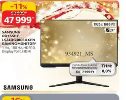 Auchan SAMSUNG ODYSSEY LS24DG300EUXEN GAMING MONITOR ajánlat