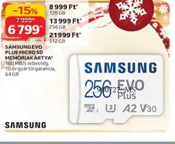 Auchan SAMSUNG EVO PLUS MICRO SD MEMRIAKÁRTYA ajánlat