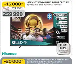 Auchan HISENSE 75E7Q 4K UHD SMART QLED TV ajánlat