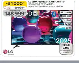 Auchan LG 55UA73003LA 4K AI SMART TV ajánlat