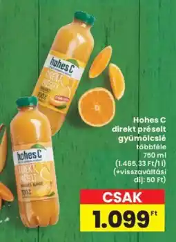 Interspar Hohes C direkt préselt gyümölcslé ajánlat