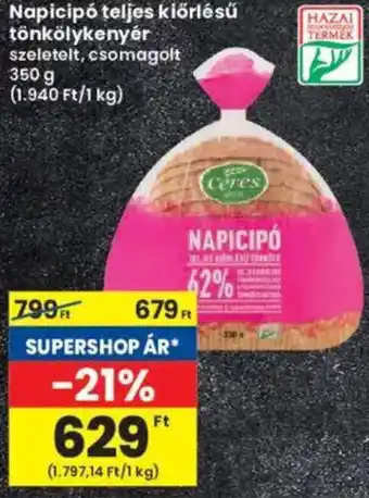 Interspar Napicipó teljes kiőrlésű tönkölykenyér ajánlat