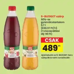 Interspar S-BUDGET szörp ajánlat