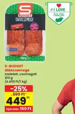 Interspar S-BUDGET diákcsemege ajánlat