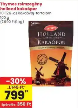 Interspar Thymos zsírszegény holland kakaópor ajánlat