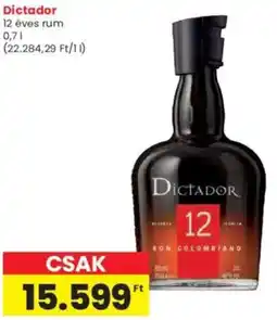 Interspar Dictador 12 éves rum ajánlat