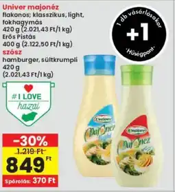 Interspar Univer majonéz / szósz ajánlat