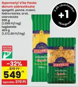 Interspar Gyermelyi Vita Pasta durum száraztészta ajánlat