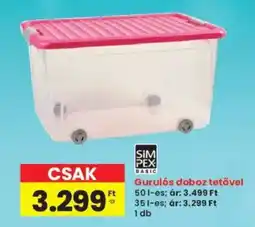 Interspar SIM PEX Gurulós doboz tetővel ajánlat