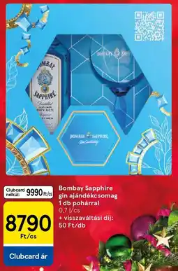 Tesco Bombay Sapphire gin ajándékcsomag ajánlat