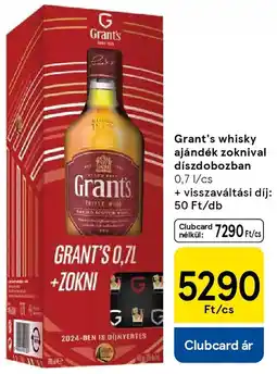 Tesco Grant's whisky ajándék zoknival díszdobozban ajánlat