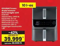 Interspar GOURMETmaxx dupla kosaras forró levegős sütő DS16404 ajánlat