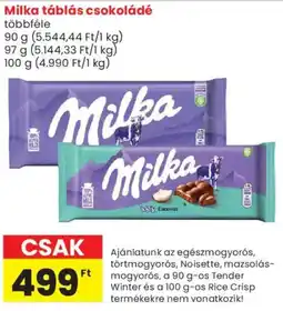 Spar Market Milka táblás csokoládé ajánlat