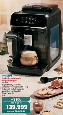 Interspar PHILIPS Latte Go automata eszpresszógép EP2334 ajánlat