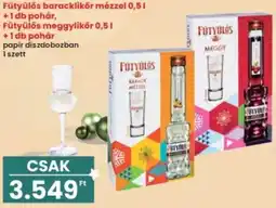 Interspar Fütyülős baracklikör / meggylikör + pohár ajánlat