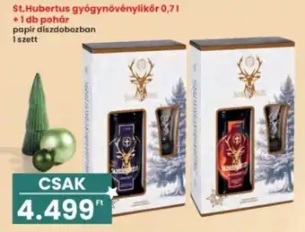 St. Hubertus gyógynövénylikör + pohár