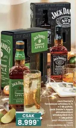 Interspar Jack Daniel's Apple almaízesítésű whiskeylikör + pohár ajánlat