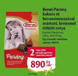 EcoFamily Benei Parány kakaós ét bevonómasszával mártott, krémmel töltött ostya ajánlat