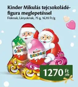 EcoFamily Kinder Mikulás tejcsokoládé-figura meglepetéssel ajánlat