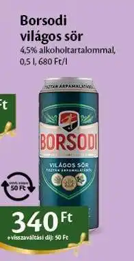 EcoFamily BORSODI Világos sör ajánlat