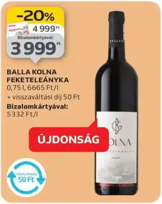 Auchan BALLA KOLNA FEKETELEÁNYKA ajánlat