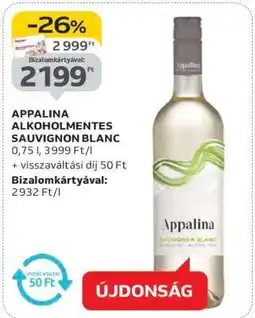 Auchan APPALINA ALKOHOLMENTES SAUVIGNON BLANC ajánlat