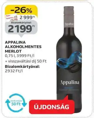 Auchan APPALINA ALKOHOLMENTES MERLOT ajánlat