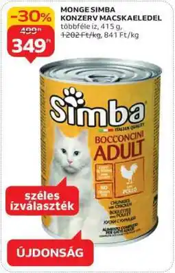 Auchan MONGE SIMBA KONZERV MACSKAELEDEL ajánlat