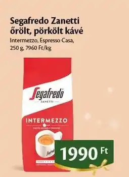 EcoFamily Segafredo Zanetti őrölt, pörkölt kávé ajánlat