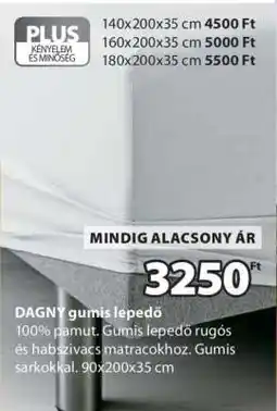 JYSK DAGNY gumis lepedő ajánlat
