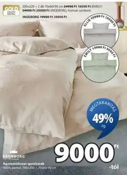 JYSK KRONBORG Ágyneműhuzat-garnitúrák ajánlat