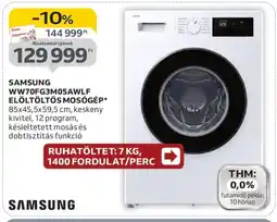 Auchan Samsung ww70fg3m05awlf elöltöltős mosógép ajánlat