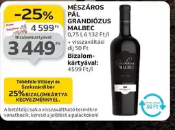 Auchan MÉSZÁROS PÁL GRANDIZUS MALBEC ajánlat