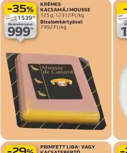Auchan KRÉMES KACSAMÁJ MOUSSE ajánlat