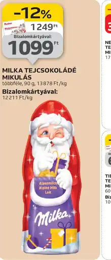 Auchan MILKA TEJCSOKOLÁDÉ MIKULÁS ajánlat
