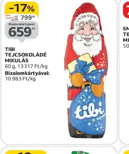 Auchan TIBI TEJCSOKOLÁDÉ MIKULÁS ajánlat