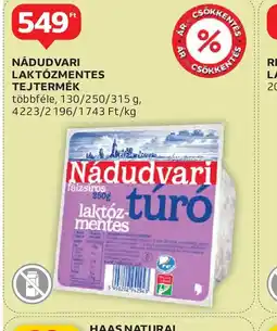Auchan NÁDUDVARI LAKTZMENTES TEJTERMÉK ajánlat