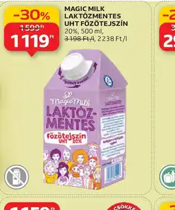 Auchan MAGIC MILK LAKTZMENTES UHT FŐZŐTEJSZÍN ajánlat