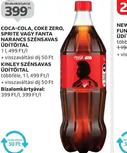 Auchan COCA-COLA, COKE ZERO, SPRITE VAGY FANTA NARANCS SZÉNSAVAS ÜDÍTŐITAL ajánlat
