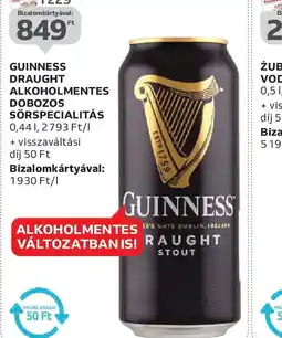 Auchan GUINNESS DRAUGHT ALKOHOLMENTES DOBOZOS SÖRSPECIALITÁS ajánlat