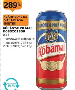 Auchan Kőbányai Világos Dobozos Sör ajánlat