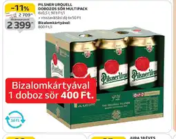 Auchan PILSNER URQUELL DOBOZOS SÖR MULTIPACK ajánlat