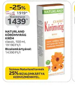 Auchan NATURLAND KÖRÖMVIRÁG KRÉM ajánlat