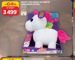Auchan ADOPT ME! NEON VILÁGÍT UNIKORNIS PLÜSS ajánlat